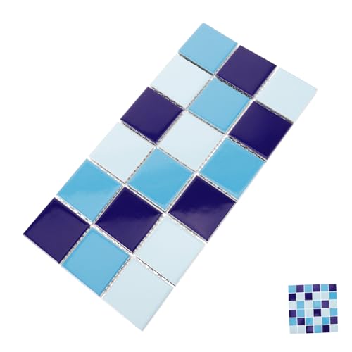 BUGUUYO Blaue Mosaikfliesen für Schwimmbäder und Küchenrückwände Glänzende Keramische Fliesen mit Glatter Oberfläche für Diy Projekte und Hellblau Praktische Dekoration für Wohnräume BUGUUYO Blaue Mosaikfliesen für Schwimmbäder und Küchenrückwände Glänzende Keramische Fliesen mit Glatter Oberfläche für Diy Projekte und Hellblau Praktische Dekoration für Wohnräume von BUGUUYO