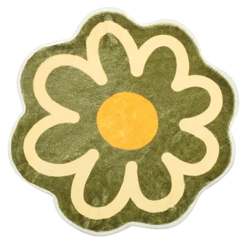 BUGUUYO Blumenförmiger Teppich Grün rutschfest Komfortabel Saugfähig Badematte mit Anti rutsch Boden für Bad Schlafzimmer Flur Dekorativer Eingangsmatte von BUGUUYO
