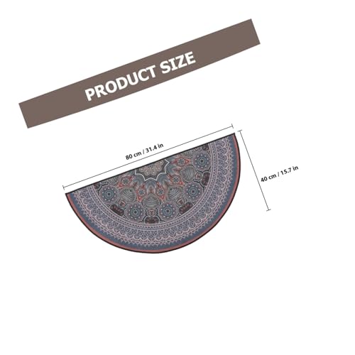BUGUUYO Bohemian Stil Halbrunder Teppich rutschfest Polyester Fußmatte mit Mystischem Muster für Eingangsbereich Badezimmer Vintage Boho Deko von BUGUUYO