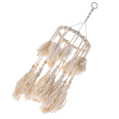 BUGUUYO Boho Lampenschirm aus Baumwollseil Handgewebter Makramee Deckenlampenschirm mit Langem Fransen design Vielseitiger Lampenschirm Ersatz für Wohnzimmer Schlafzimmer Stehlampe und BUGUUYO Boho Lampenschirm aus Baumwollseil Handgewebter Makramee Deckenlampenschirm mit Langem Fransen design Vielseitiger Lampenschirm Ersatz für Wohnzimmer Schlafzimmer Stehlampe und von BUGUUYO