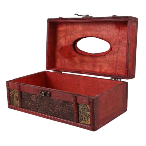 BUGUUYO Box Taschentuchbox Aus Holz Serviettenaufbewahrung Organizer Rechteckig Serviettenetui Dekorativer Taschentuchspender Taschentuch Organizer Taschentuchaufbewahrung Aus von BUGUUYO