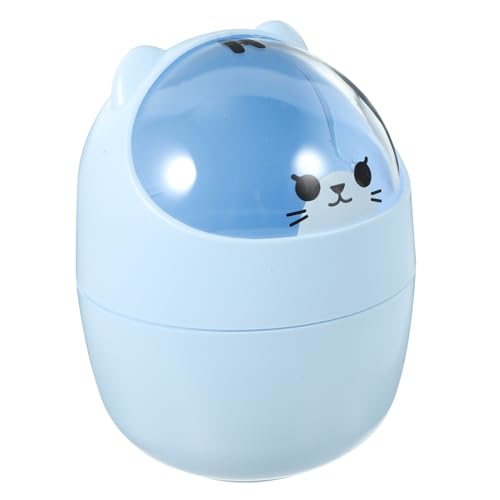 BUGUUYO Desktop-Mülleimer Büro Mülleimer für die Arbeitsplatte süßer Mülleimer Rosa Mini winzig bequemer Abfallkorb Cartoon -Form -Müllbehälter Desktop kleiner Mülleimer Plastik Himmelblau von BUGUUYO