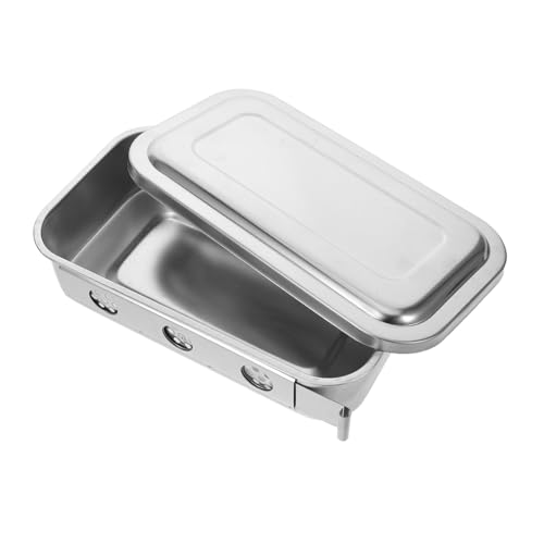 BUGUUYO Edelstahl Desinfektionsplatte mit Deckel und Löchern Dickes Chirurgisches Instrumenten-tablett Robust und Langlebig Medizinischer Organizer für Klinische Instrumentenaufbewahrung von BUGUUYO