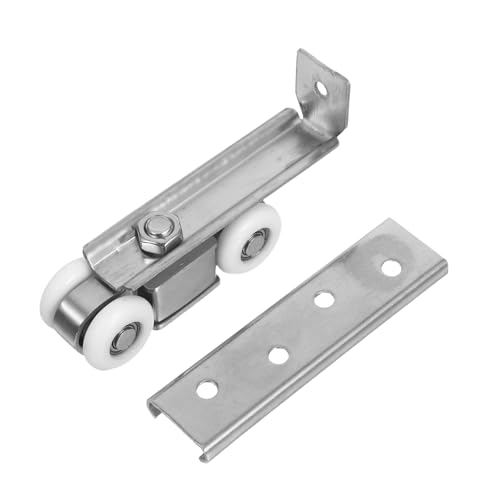 BUGUUYO Edelstahl Schiebetür Laufrollen mit Geräuscharmen Nylonrädern für Küchen Kleiderschranktüren Verschleißfest Platzsparend Langlebige Möbelbeschläge für Schrank Wandschiebetüren von BUGUUYO