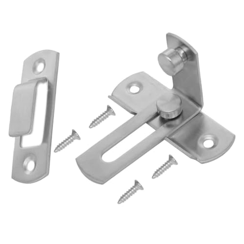 BUGUUYO Edelstahl Tür Riegel mit Rechtwinkligem Verschluss Robustes Schiebetürschloss für Türen Fenster Schränke Vielseitig Einsetzbar Korrosionsbeständig Silberfarben Modernes Design BUGUUYO Edelstahl Tür Riegel mit Rechtwinkligem Verschluss Robustes Schiebetürschloss für Türen Fenster Schränke Vielseitig Einsetzbar Korrosionsbeständig Silberfarben Modernes Design von BUGUUYO