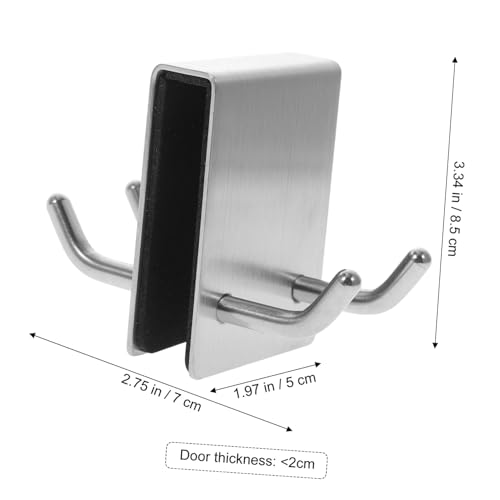 BUGUUYO Edelstahl Türhaken zum Einhängen Haken mit Anti rutsch schwamm Kratzfestes Design Hohe Tragkraft für Badezimmer Glasduschtüren ohne Bohren Abnehmbar Rostfrei von BUGUUYO