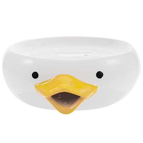BUGUUYO Entzückende Mini-seifenschale Keramik-seifenkiste Duschseifenhalter Weißes Drainage-Design von BUGUUYO