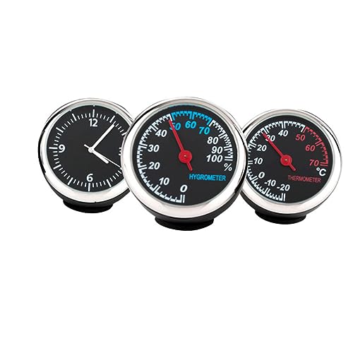 BUGUUYO Feuchtigkeitsmesser Auto-armaturenbrett-dekorationen Auto Hygrometer Leuchtende Uhr Mechanischer Hygrometer Thermometer Wagen Armaturenbrettdekorationen Für Autos von BUGUUYO