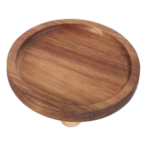 BUGUUYO Fußgestell Holz Servierplatte Rundes Tablett aus Massivholz für Desserts Kuchen Snacks Tee Partys Familie Freunde von BUGUUYO