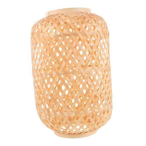 BUGUUYO Handgefertigter Lampenschirm Rustikaler Handgewebter Laternen-käfig Leichter Pendelleuchten-schirm für Wohnzimmer Esszimmer und Gemütliche Wohnräume Breit von BUGUUYO