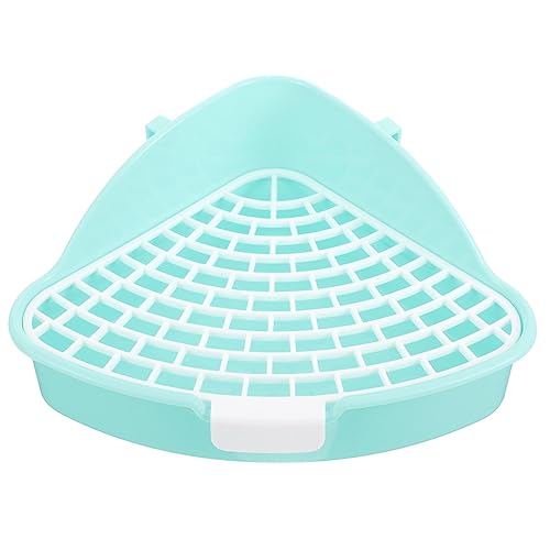 BUGUUYO Haustieren Töpfchentrainer Kaninchenstreu Pfanne Kaninchen Töpfchen Tablett Toilettenschale Katzenklo Urinal Wurf Kaninchen-töpfchentrainer Ecke Mülleimer Pfote Plastik Himmelblau von BUGUUYO