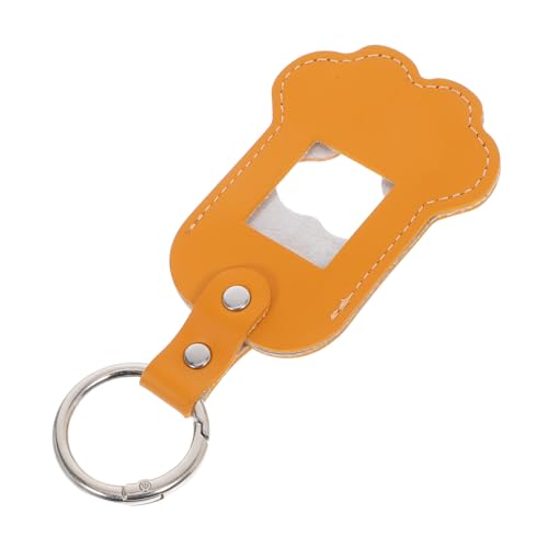 BUGUUYO Haustierhaarspeicherbox Haustier -Andenkenschlüssel Pet Memorial Schmuck Haustierhaarspeicherschlüsselring Haustier -Andenken Medaillon Pet Remembrance Andenkens PU- Gelb von BUGUUYO