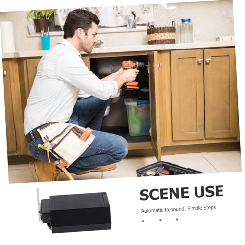 BUGUUYO Heavy Duty Push To Open Cabinet Door Latch Magnetischer Rebound Türschnapper aus Zinklegierung Geräuschloser Versteckter Druckverschluss für Schrank Kleiderschrank Küche Schwarz von BUGUUYO