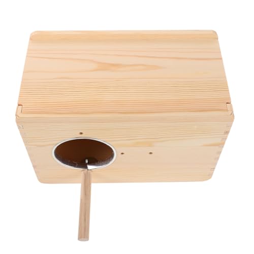 BUGUUYO Holz Nistkasten Vogelbrutbox mit Optimaler Wärmedämmung Sichere Natürliche Brutstätte für Wellensittiche und Nymphensittiche Wetterfestes Brutnest für Papageien Hängendes Vogelhaus von BUGUUYO
