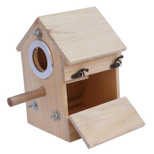 BUGUUYO Holz Vogelzuchtbox für Umweltfreundliches Nistkasten Design Langlebig und Allergiefrei für Innen und Außenbereiche Zufällige Öffnung Links oder Rechts von BUGUUYO