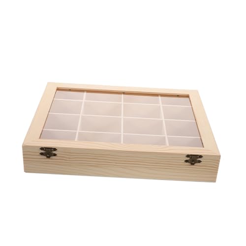 BUGUUYO Holz-aufbewahrungsbox für Mineraliensammlung mit Fächern und Klarem Deckel Robuste Vitrine zur Präsentation und Organisation von Mineralien und Kristallen Polierte Oberfläche BUGUUYO Holz-aufbewahrungsbox für Mineraliensammlung mit Fächern und Klarem Deckel Robuste Vitrine zur Präsentation und Organisation von Mineralien und Kristallen Polierte Oberfläche von BUGUUYO