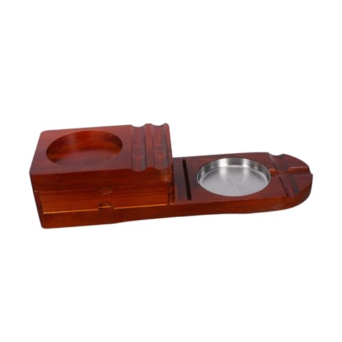 BUGUUYO Holz-zigarrenaschenbecher mit Whiskey-tablett Integrierter Schublade und Zigarrenschneider Tragbares für Outdoor und Desktop Stilvolle Aufbewahrung für Zigarren und Whisky-genuss von BUGUUYO