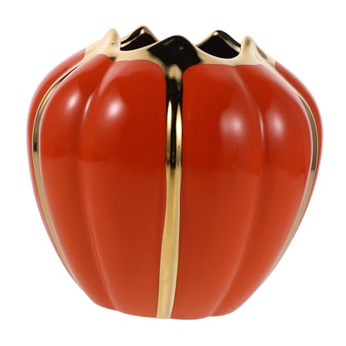 BUGUUYO Keramik Kürbis Utensilienhalter Vintage Herbst Besteck Organizer Thanksgiving Tischdeko für Festliche Partys Kürbisförmiges Geschirr Blumenarrangement für Saisonale von BUGUUYO