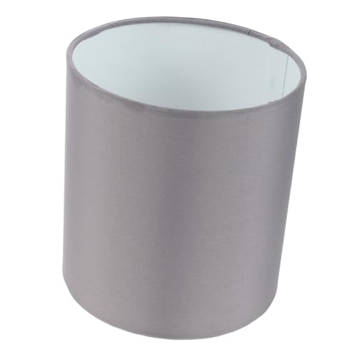BUGUUYO Lampenschirm aus Stoff Stofflampenschirmschreibtisch Licht Tischlampe aus Stoff Rundlampenschatten zylindrischer Lampenschirm Trommel Trommellampenschatten Metall Grau von BUGUUYO