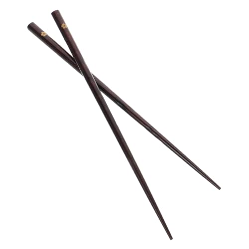 BUGUUYO Lange Japanische Holz Essstäbchen mit Rutschfester Oberfläche Wiederverwendbar mit Goldener Blumenverzierung Geeignet für Sushi Kochen und Familienessen Japanische von BUGUUYO