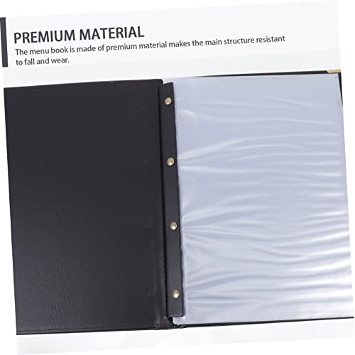 BUGUUYO Menüordner aus Schwarzem Pu-leder mit Metallverzierung Transparente Speisekartenmappe für Restaurant und Bar Robust und Einfach zu Ersetzen für Theke und Hotelgebrauch BUGUUYO Menüordner aus Schwarzem Pu-leder mit Metallverzierung Transparente Speisekartenmappe für Restaurant und Bar Robust und Einfach zu Ersetzen für Theke und Hotelgebrauch von BUGUUYO