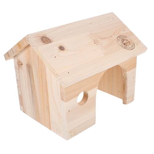 BUGUUYO Natürliche Holz Kleintier höhle mit Leiter Versteckspielzeug für Hamster Chinchillas Kleine Hühner und Meerschweinchen Robustes Versteckhaus für Käfig Fördert Kletterspaß und von BUGUUYO