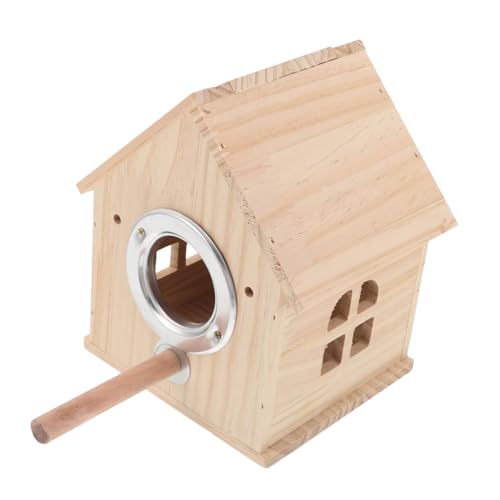 BUGUUYO Parrot Nesting Box aus Holz mit Abnehmbarem Deckel Langlebig und Hygienisch für Wellensittiche Papageien und Unzertrennliche Vielseitiges Vogelbrut Nistkäfigzubehör von BUGUUYO