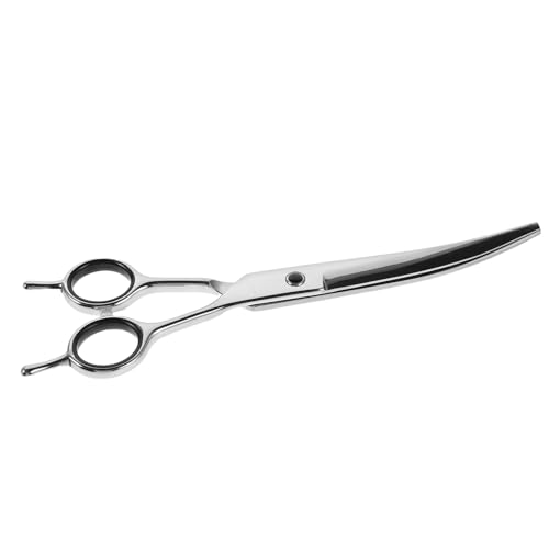 BUGUUYO Professionelle Gebogene Hundeschere mit Runder Spitze Rostfreier Edelstahl Ergonomischer Griff Leichte Tierpflege Schere für Präzises Trimmen von Hunden und Katzen Sicher für Heim von BUGUUYO