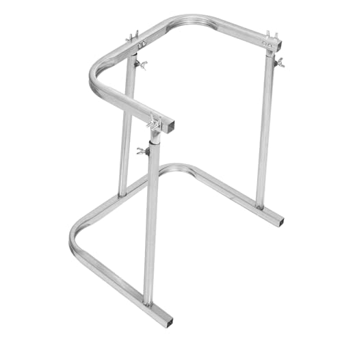 BUGUUYO Robuster Müllbeutelhalter aus Metall für Gartensäcke Tragbarer Outdoor Abfallsackständer Stabiler Rahmen für Garten- Camping Rasenabfälle Silberfarbener Mehrzweckhalter von BUGUUYO