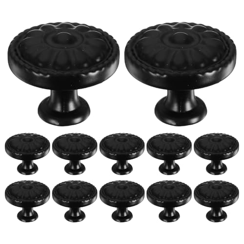 BUGUUYO Schwarze Blumendesign Schubladenknöpfe Teiliges für Küche Schlafzimmer Büromöbel BUGUUYO Schwarze Blumendesign Schubladenknöpfe Teiliges für Küche Schlafzimmer Büromöbel von BUGUUYO