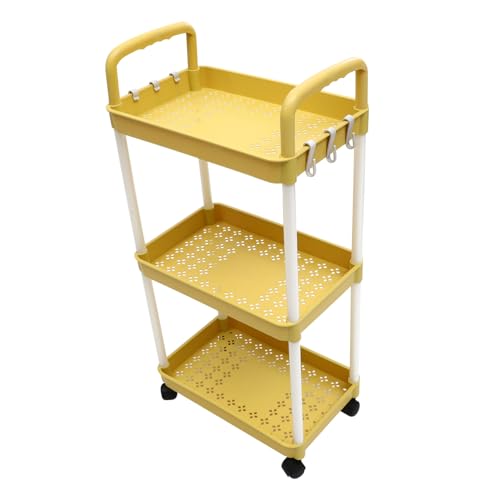 BUGUUYO Stöckiger Aufbewahrungswagen mit Multifunktionaler Utility Cart Stabiler Transportwagen für Küche Bad Schlafzimmer Platzsparender Organizer mit Hoher Tragkraft von BUGUUYO