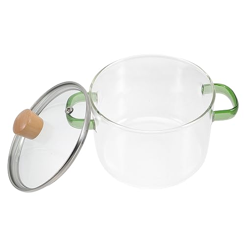 BUGUUYO Kochtöpfe Mit Deckel Glas Suppentopf Topf Zum Kochen Stielkasserolle Küchentopf Schmortopf Mit Deckel 1500ml von BUGUUYO