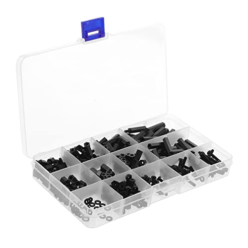 BUGUUYO Teiliges Nylon Schrauben und Mutternset mit Sechskant Abstandshaltern und Unterlegscheiben Robustes Maschinenschrauben Sortiment für Pcb Drohnen Computer mit Praktischem von BUGUUYO