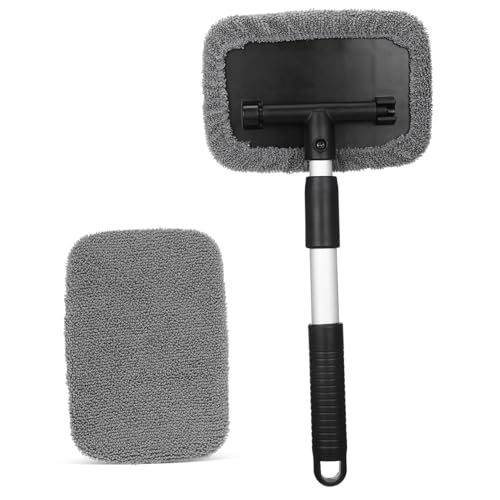 BUGUUYO Teleskopischer Auto Scheibenreiniger mit Aluminiumgriff Verstellbarer Waschbare Mikrofaser Pads Vielseitige Reinigungsbürste für Windschutzscheiben und Fenster Ergonomischer Griff BUGUUYO Teleskopischer Auto Scheibenreiniger mit Aluminiumgriff Verstellbarer Waschbare Mikrofaser Pads Vielseitige Reinigungsbürste für Windschutzscheiben und Fenster Ergonomischer Griff von BUGUUYO