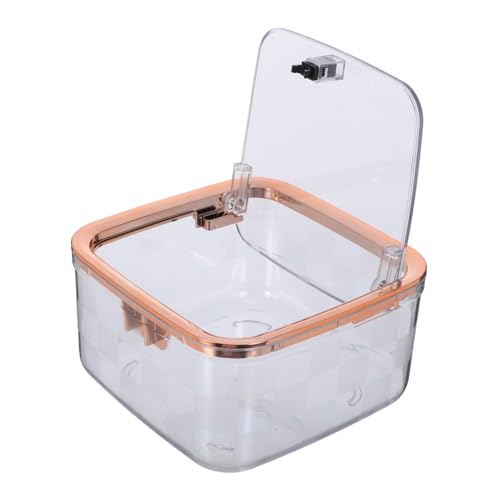BUGUUYO Transparenter Mini Abfalleimer mit Deckel Push Top Tischmülleimer mit Rastermuster Vielseitiger Kunststoff Mülleimer und Aufbewahrungsbox für Büro Wohnzimmer Schreibtisch und von BUGUUYO