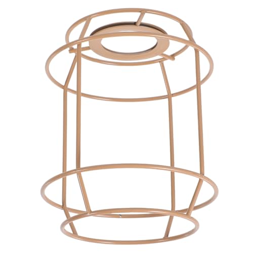 BUGUUYO Vintage Lampenschirm Gestell aus Langlebigem Metall in Sandfarben Einfacher DIY Lampenschirm Halter für Steh Tischlampen für Kreative Beleuchtung von BUGUUYO