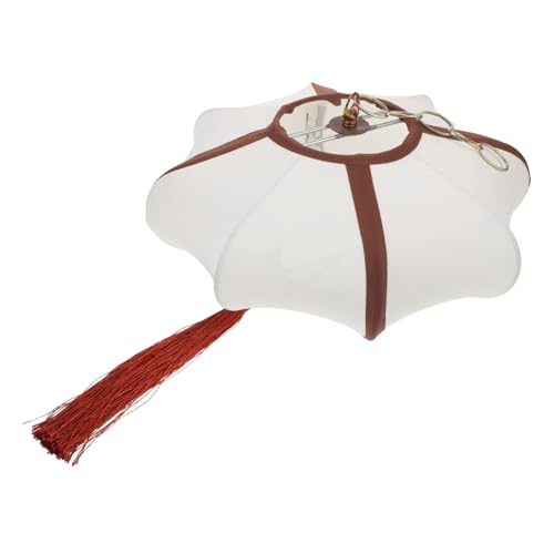BUGUUYO Vintage Stoff Lampenschirm Asiatischer Stil Weiche Beleuchtung Vielseitige Hängelampe für Wohnzimmer Flur und Chinesisches Restaurant Dekor Retro Pendelleuchte aus Stoff von BUGUUYO