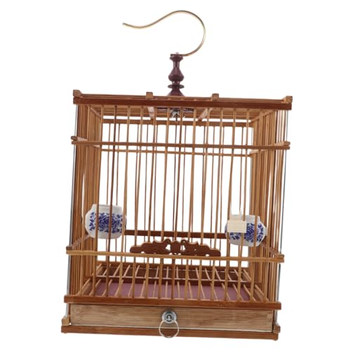 BUGUUYO Vintage Vogelkäfig Rechteckig mit Abnehmbarem Boden Traditioneller Handgefertigter Käfig für Zebrafinken und Kleine Vögel Langlebig durch Karbonisierte Bambusstruktur für Innen und BUGUUYO Vintage Vogelkäfig Rechteckig mit Abnehmbarem Boden Traditioneller Handgefertigter Käfig für Zebrafinken und Kleine Vögel Langlebig durch Karbonisierte Bambusstruktur für Innen und von BUGUUYO