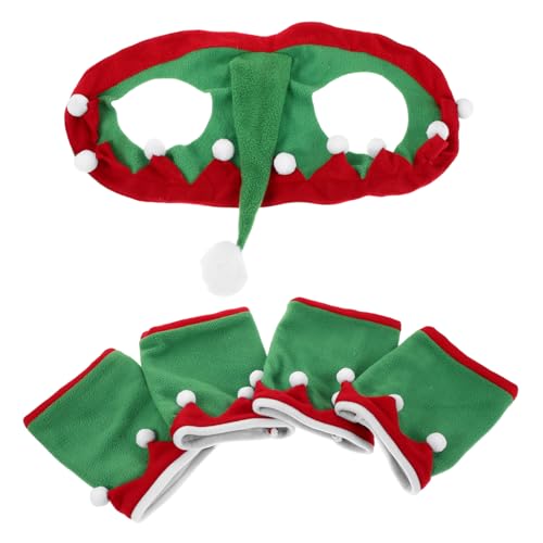 BUGUUYO Weihnachtliches Pferdekostüm-Set mit Atmungsaktivem Pferdehut und Beinschützern Hautfreundlich Kühler Festliche Xmas-Dekoration und Partys von BUGUUYO