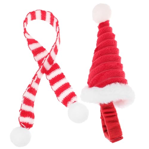 BUGUUYO Haustierhut Und Schal Für Kleine Tiere Weihnachts-kostümset Haustierzubehör Für Cosplay-Partys Und Alltag Verarbeitet von BUGUUYO