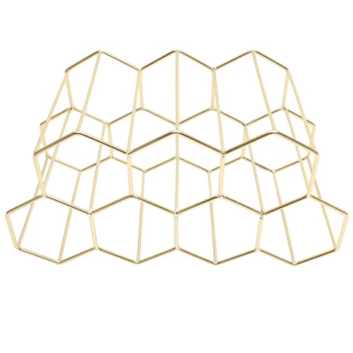 BUGUUYO Weinflaschenhalter aus Robuster Weinständer für Rotwein Tischregal für Weinliebhaber für Zuhause Goldfarben mit Fächern von BUGUUYO