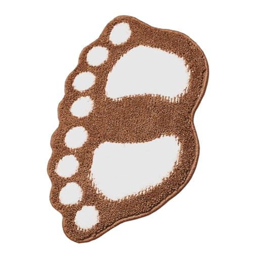 BUGUUYO rutschfeste Badematte mit Füßchen Design Saugfähig Weicher Badteppich für Badezimmer und Dusche Hautfreundlich Praktischer Anti rutsch badvorleger Braun Vielseitig Einsetzbar von BUGUUYO