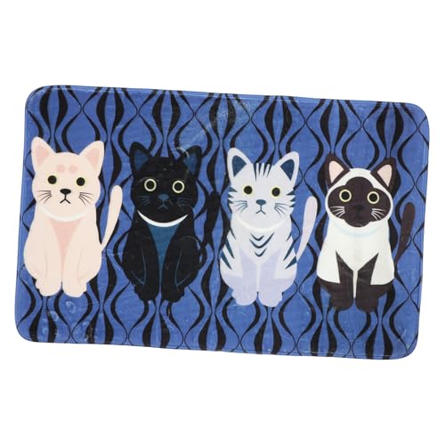 BUGUUYO rutschfeste Cartoon Katze Fußmatte Dicke Haustür Matte mit Anti rutsch Boden Waschbarer Teppich für Badezimmer Schlafzimmer Küche Dekorativer Eingangsbereich Zufällige Farbe von BUGUUYO