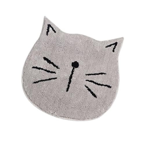 BUGUUYO rutschfeste Katzenform Badematte Saugfähiger Badteppich Badezimmer Zubehör Komfortabel Druckentlastend für Dusche Schlafzimmer Wohnzimmer von BUGUUYO