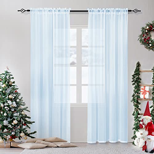 BUHUA Voile Gardinen Vorhang mit Stangendurchzug Transparent Voile Gardinen für Wohnzimmer Schlafzimmer Kinderzimmer Himmelblau, 2er Set 225 x 140cm BUHUA Voile Gardinen Vorhang mit Stangendurchzug Transparent Voile Gardinen für Wohnzimmer Schlafzimmer Kinderzimmer Himmelblau, 2er Set 225 x 140cm von BUHUA