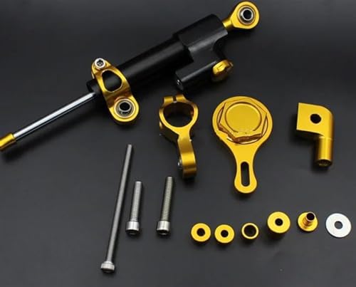 BUIDLBKN Mit Anleitung YZF R6 Logo Motorrad Lenkungsdämpfer Stabilisator Halterung Montage Für Yamaha YZF R1 2009-2011 R6 2006-2017 Lenkstabilisator(Black Bracket Damper5) von BUIDLBKN