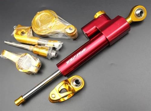 BUIDLBKN Mit Anleitung YZF R6 Logo Motorrad Lenkungsdämpfer Stabilisator Halterung Montage Für Yamaha YZF R1 2009-2011 R6 2006-2017 Lenkstabilisator(Red Bracket Damper4) von BUIDLBKN