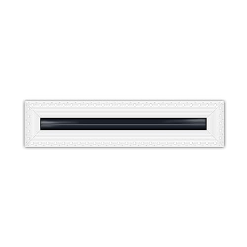 BUILDMART - 30,5 cm großer linearer Schlitzdiffusor - 1 Schlitz - Lüftungsschlitzabdeckung - Trockenbau Schlamm in weißem Lüftungsschlitz - MUD Linearschlitz-Diffusor - Registergitter für Decke und von BUILDMART