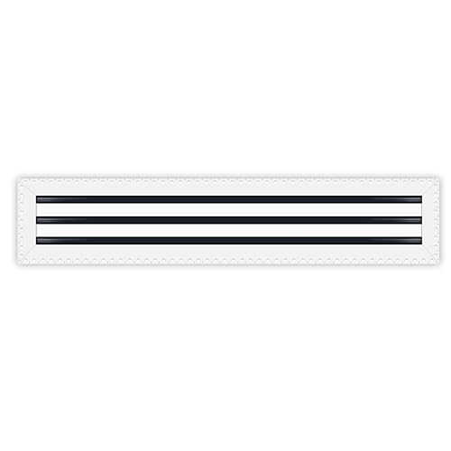 BUILDMART - 30 x 6 MUD-in Lüftungsschlitzabdeckung – Trockenbau MUD in Weiß Lüftungsschlitz – MUD Linearschlitz-Diffusor – Registergitter für Decke und Wände – Texas Buildmart von BUILDMART