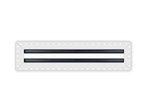 BUILDMART - 40,6 x 10,2 cm große Lüftungsschlitzabdeckung – Trockenbau MUD in Weiß Lüftungsschlitz – MUD Linearschlitz-Diffusor – Registergitter für Decke und Wände – Texas Buildmart von BUILDMART